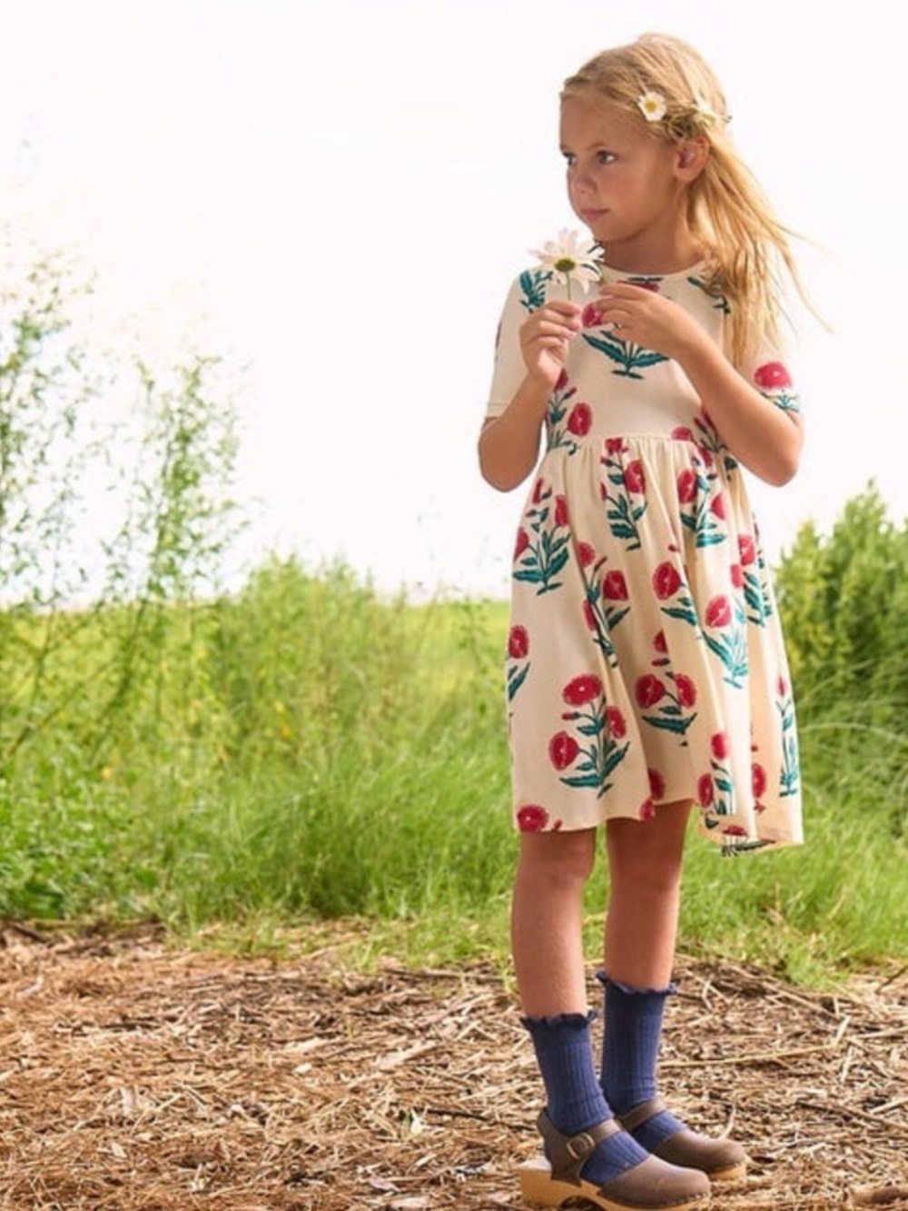 Pink‎ Chicken Organic Cotton Steph Dress Ribbon Red Dandelion Girls 12Y Casual
